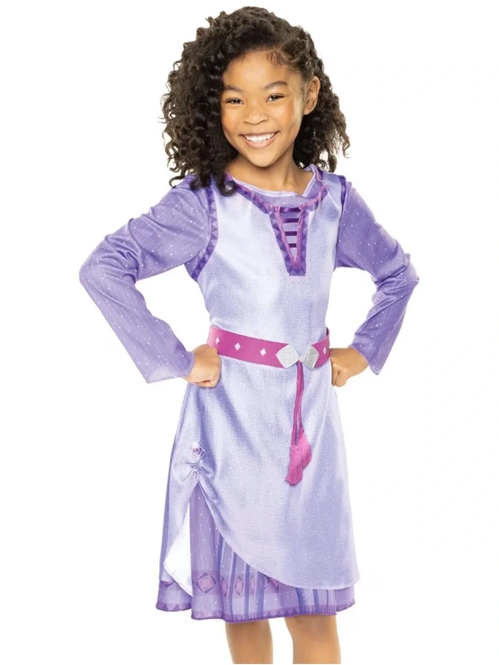 Disney Wish Asha’s Adventure Dress Purple Costume with Pink Belt